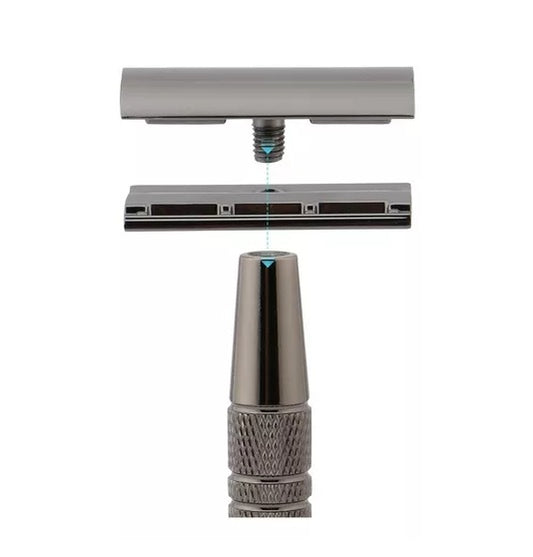 Máquina De Afeitar Acero +10 Hojas Doble Negra