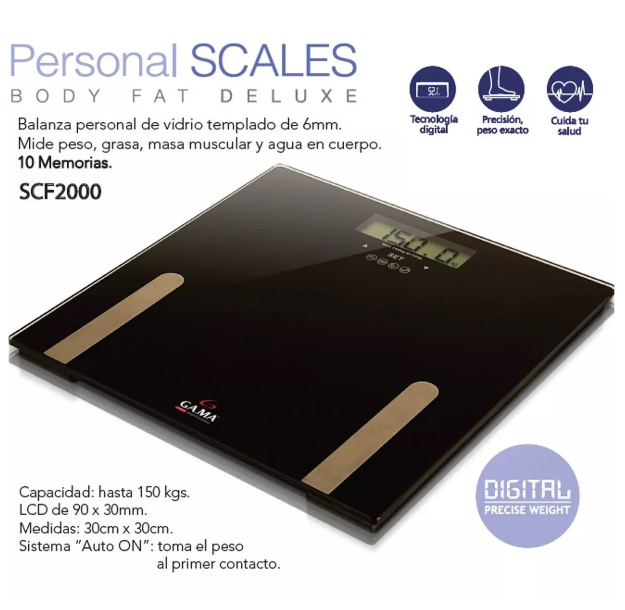 Balanza Gama Pesa Digital Bano SCF-2000