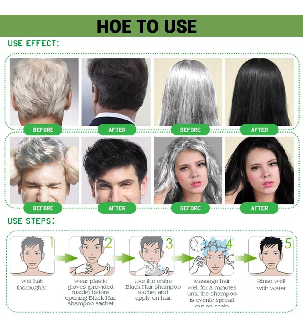 Shampo Dexe Tinte Orgánico Instantáneo Cubre Canas 10 Piezas