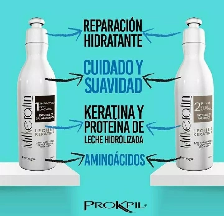 Shampoo Post Alisado Leche & Keratina 300ml