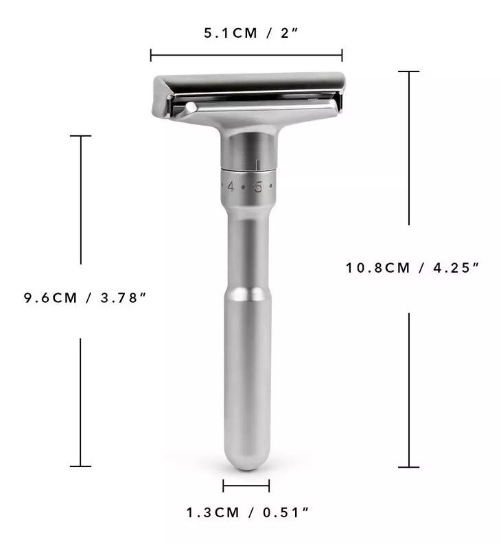 Máquina De Afeitar Acero +10 Hojas Doble Gris