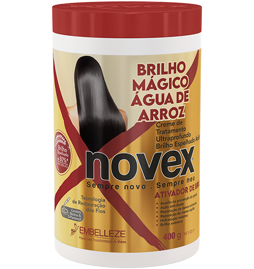 Tratamiento Novex Brillo Mágico Agua De Arroz 400gr
