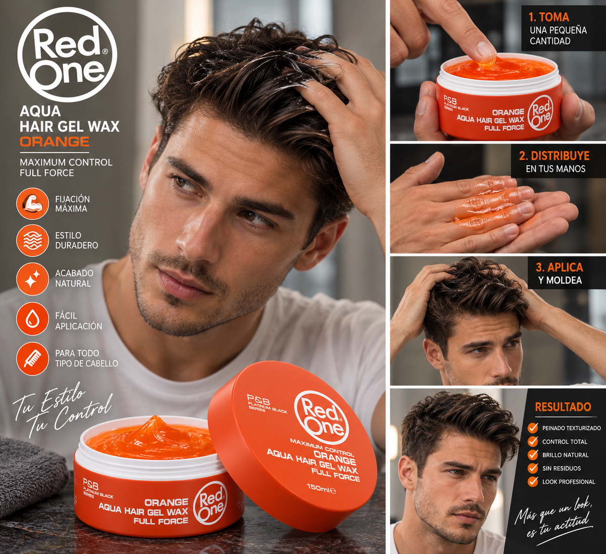 Cera Red One Fijación Fuerte Orange 150ml