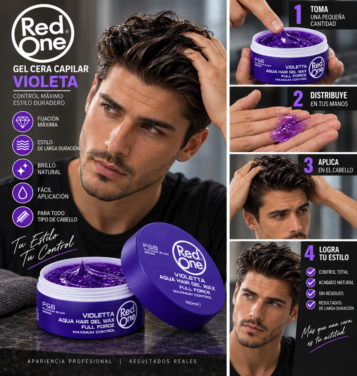 Cera Red One Fijación Fuerte Violetta 150ml