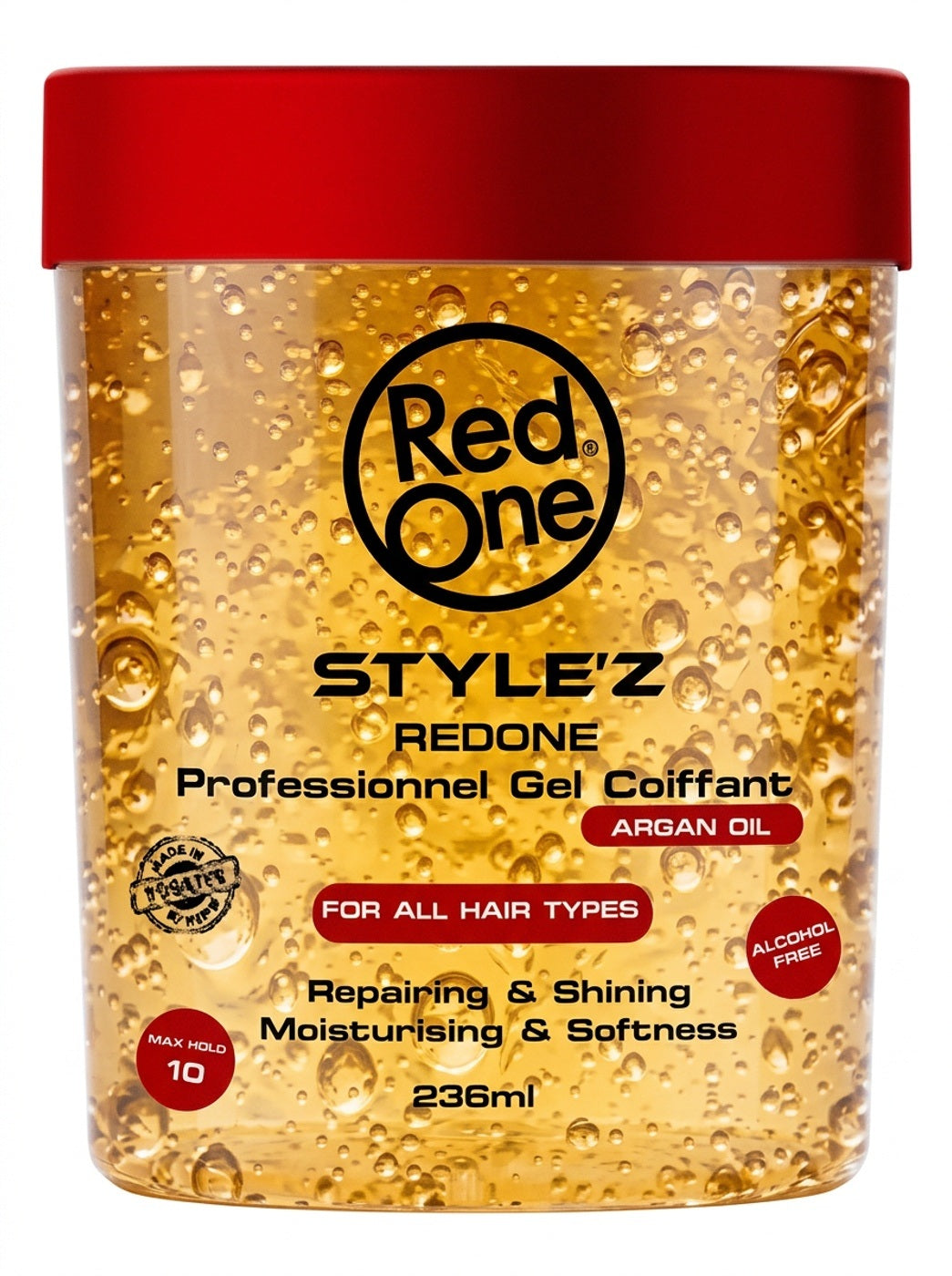 Gel Red One Para Rizos Y Ondulado Argan 236ml