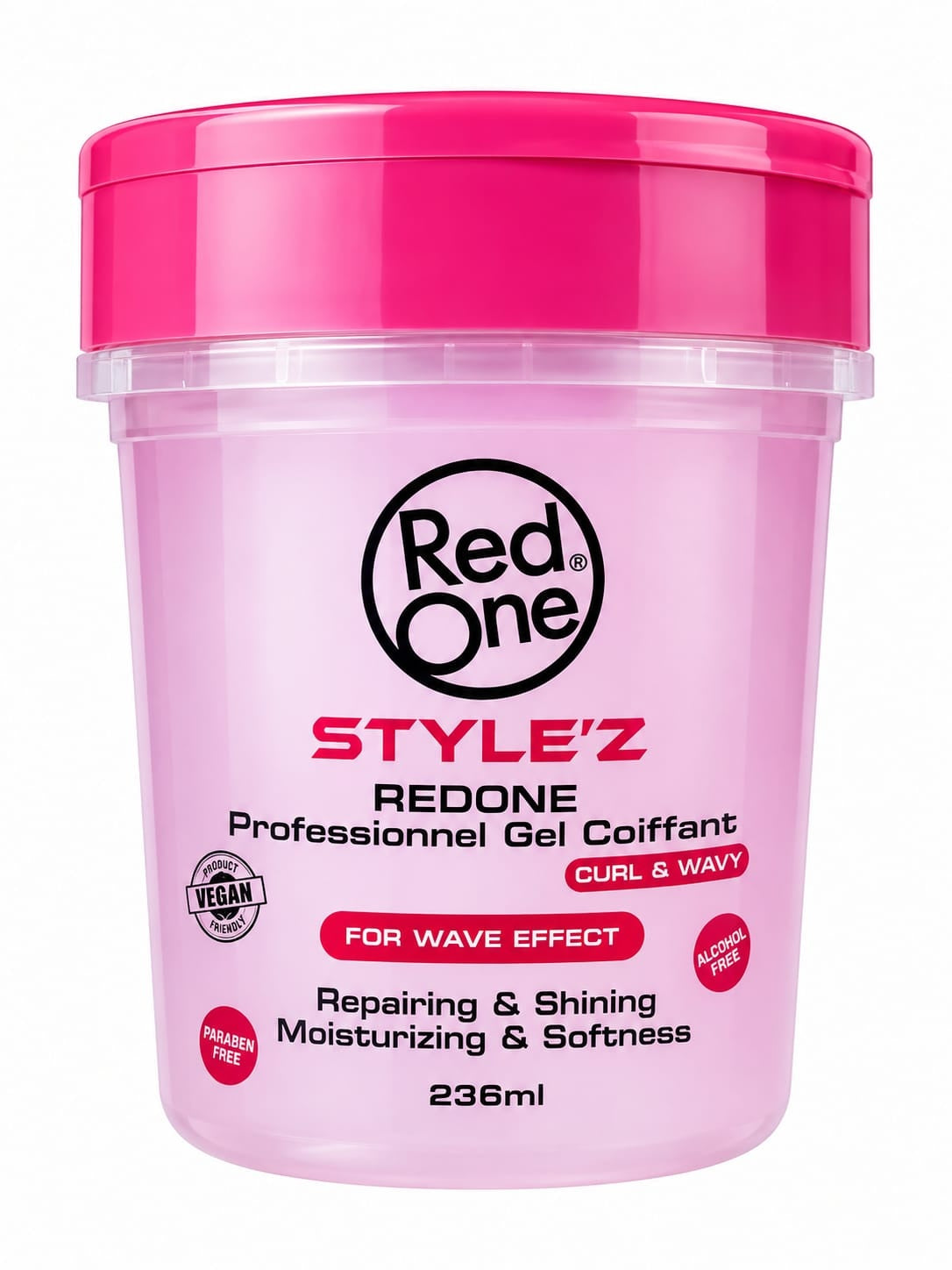 Gel Red One Para Rizos Y Ondulado Pink 236ml