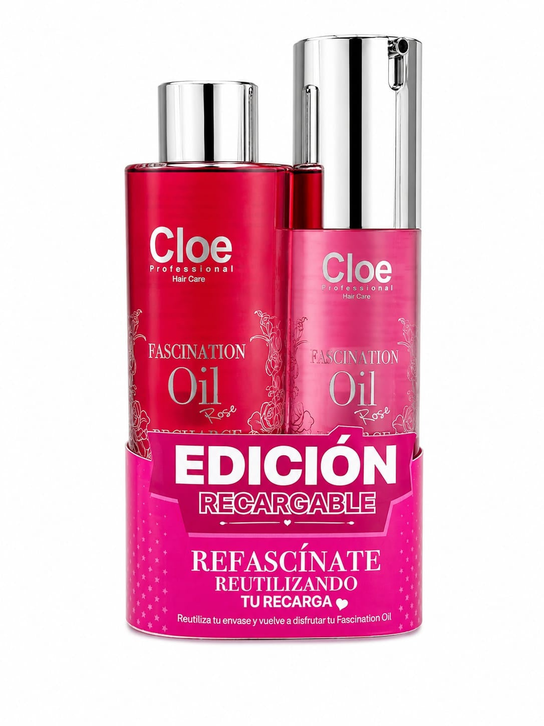 Pack Aceites Cloe Fascination Rose 50ml y Recharge 100ml