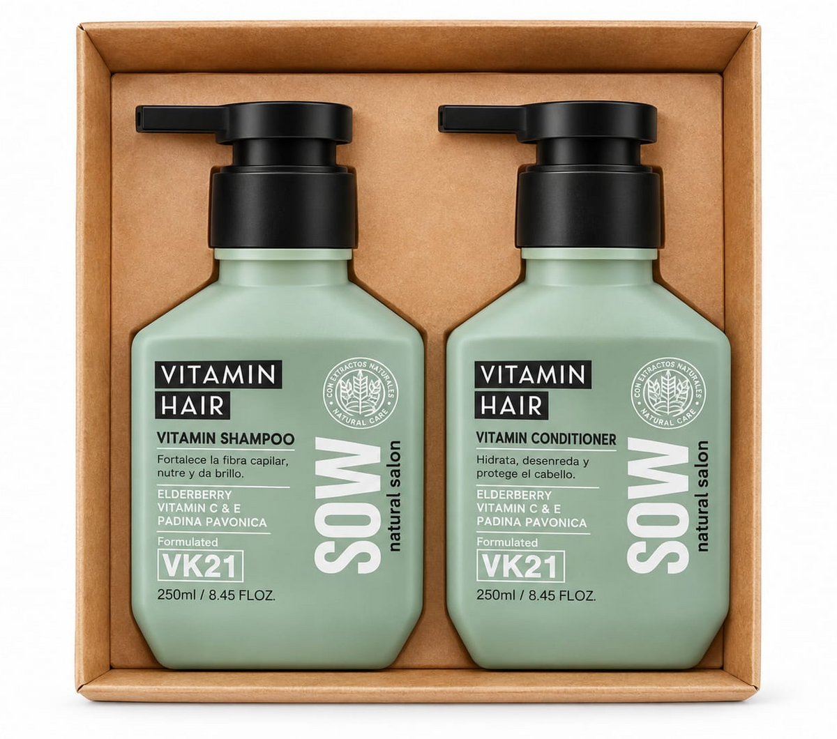 Pack Sow Acondicionador 250ml + Shampoo 250ml Vitamin Hair