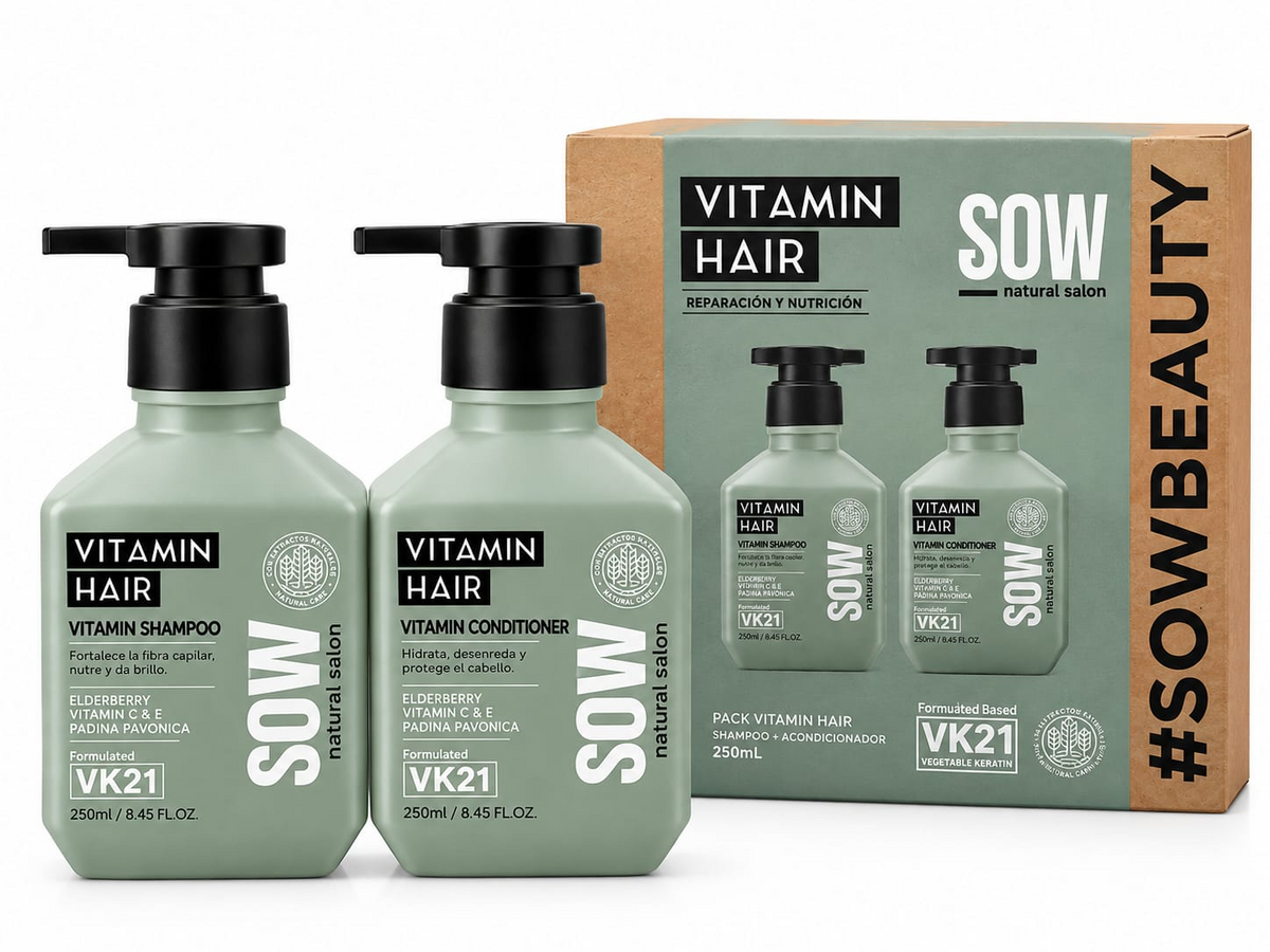 Pack Sow Acondicionador 250ml + Shampoo 250ml Vitamin Hair