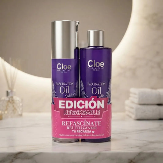 Pack Aceites Cloe Fascination Violet 50ml y Recharge 100ml