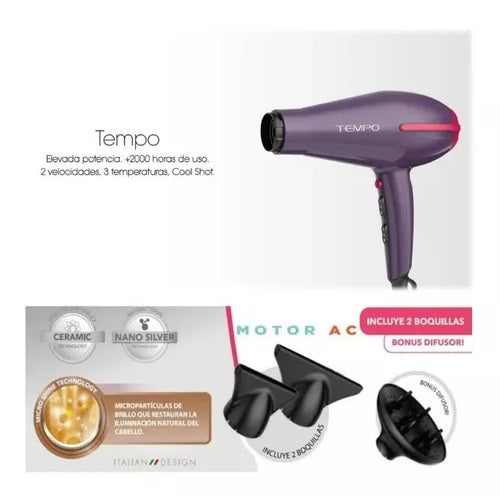 Secador Gama Tempo STD Violet 220v - 240v