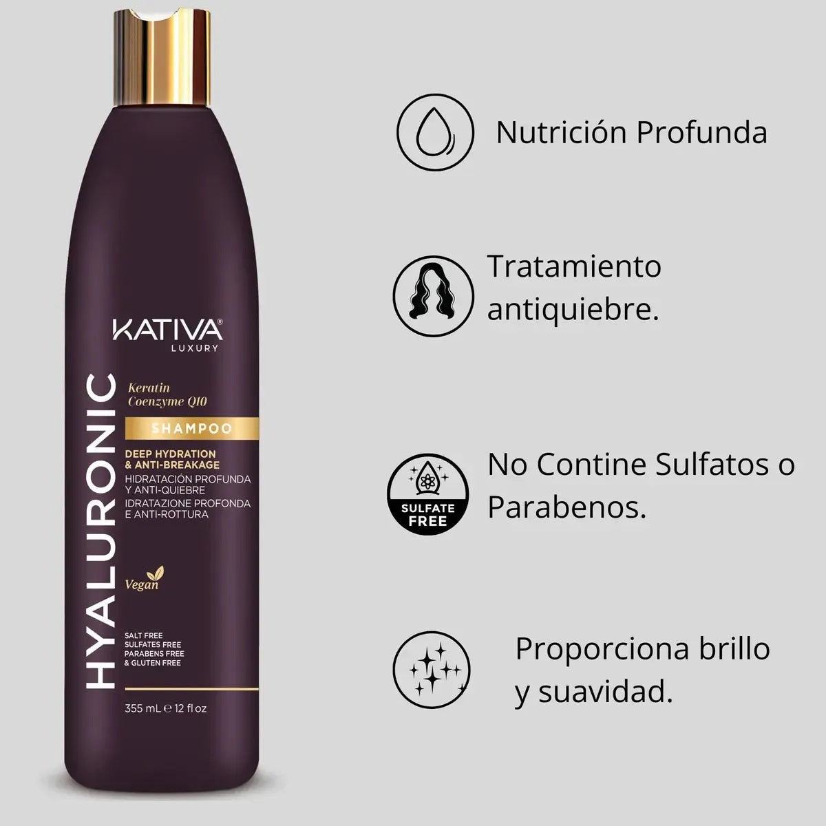 Shampoo Kativa Hyaluronic Keratin 355ml