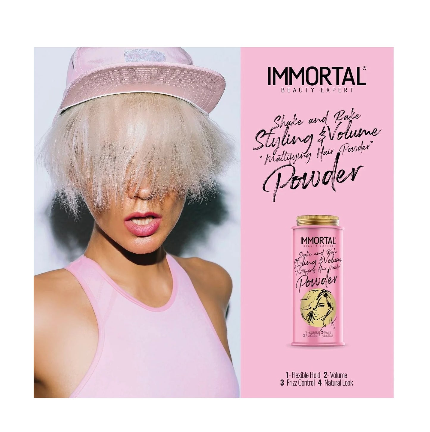 Polvo Immortal Texturizador 4 en 1 Rosado 20gr