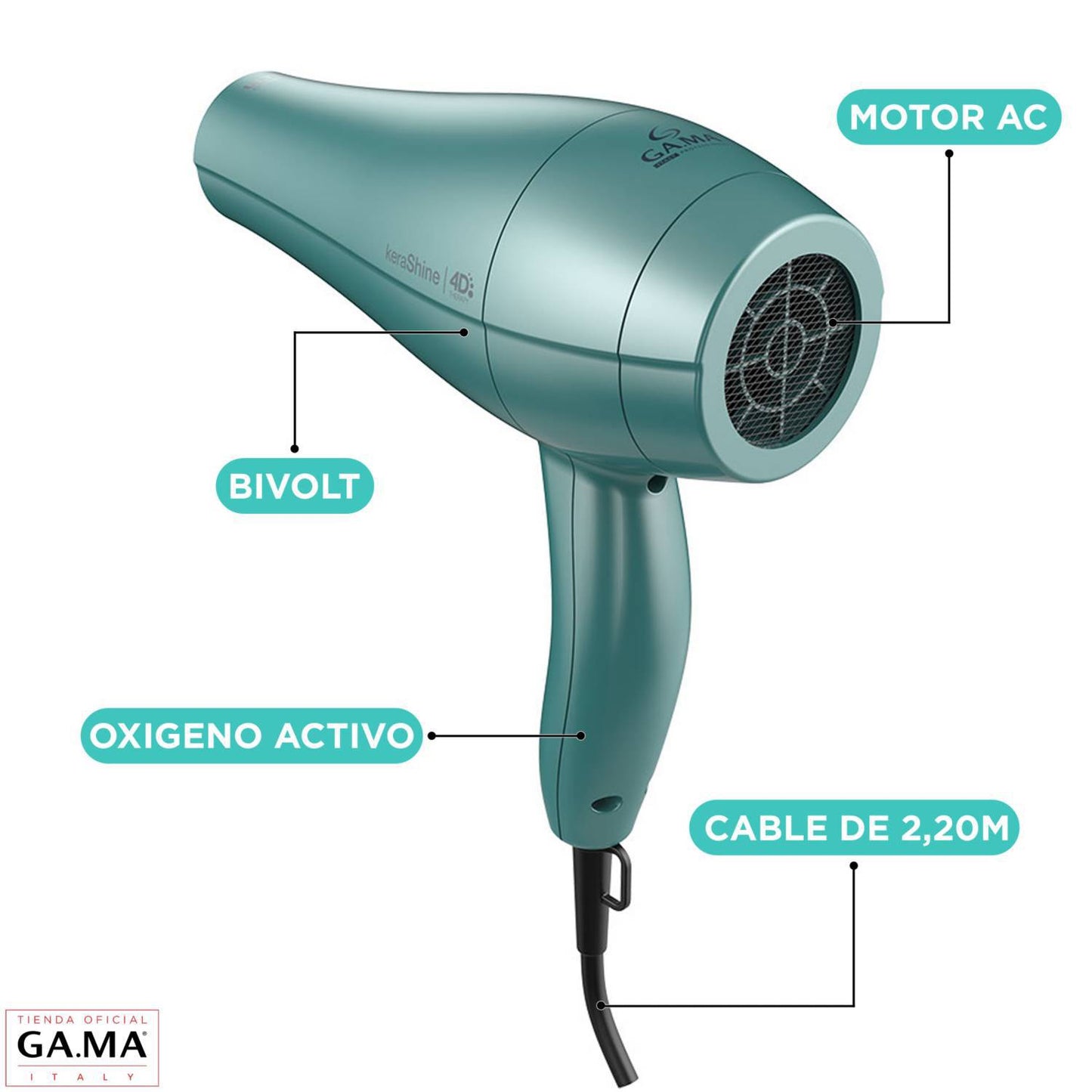 Secador De Pelo Gama Kera-Shine 4D